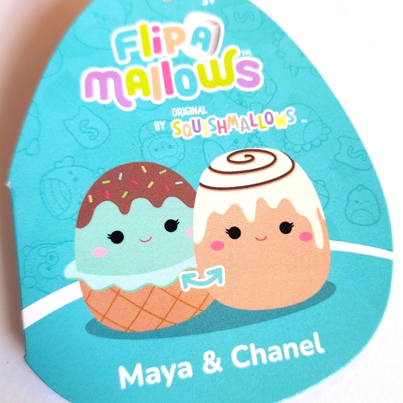 MAYA 🔄 CHANEL 🍦🧁 Mint Ice Cream & Cinnamon Roll Large Flip A Mallow ☆》NWT《☆ - Picture 5 of 11
